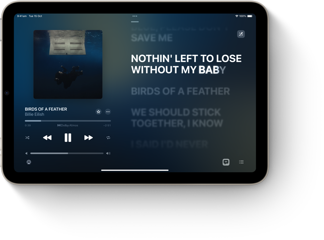iPad mini in landscape view displaying suggestions in the Apple TV app.