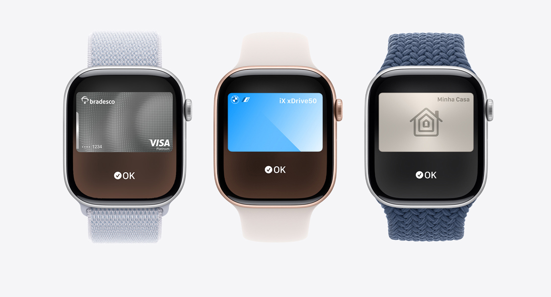 Apple Watch Series 10 mostrando um cartão genérico no app Carteira.