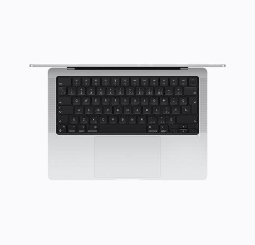 MacBook, argent, dessus, ouvert