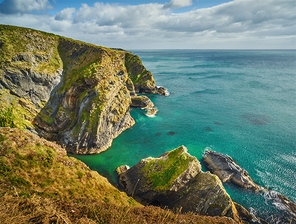 Scenic coastal landscape in Cork, Ireland.