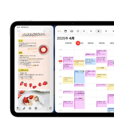 横向きのiPad、画面の左側にジャーナルアプリが表示されている