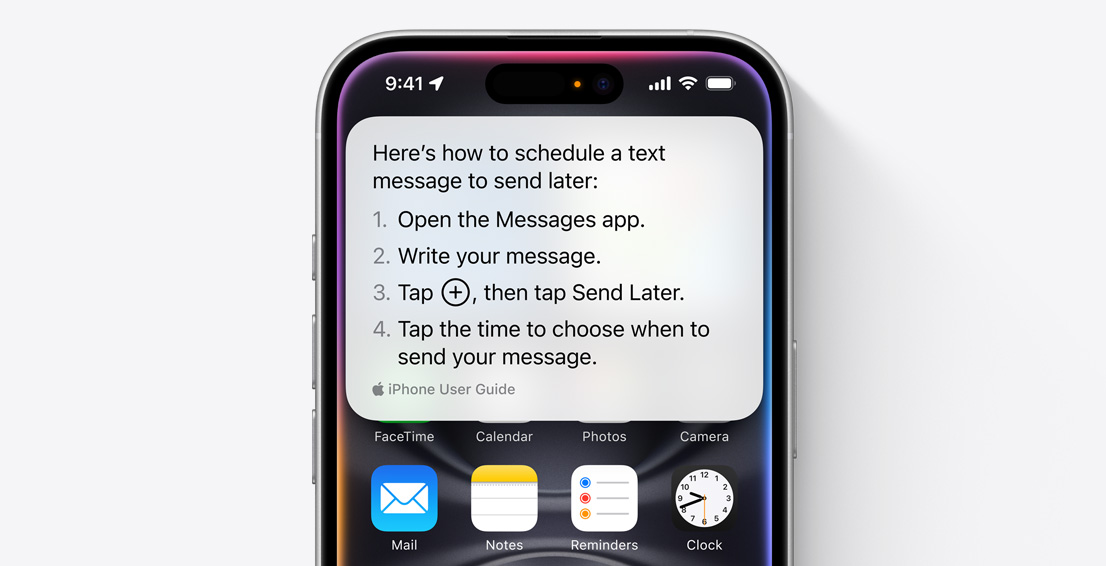 Text pop-up from Siri with information the user was seeking.