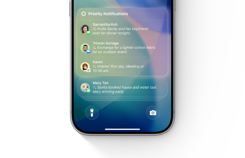 iPhone with Reduce Interruptions Focus enabled shows a single notification marked “maybe important”.