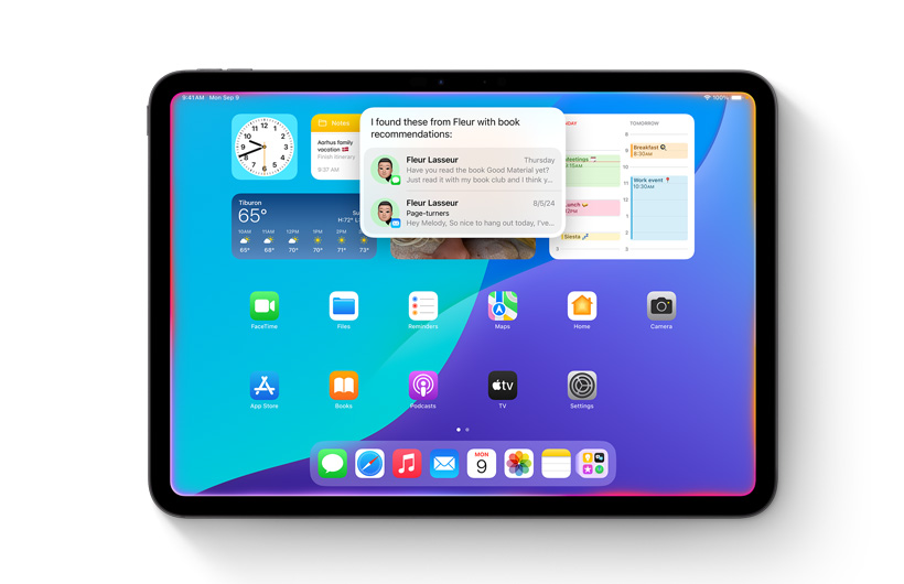 iPad’in SpringBoard uygulamasındaki bir bildirim, kişilerinizden birinin sizinle bir kitap önerisi paylaştığını hatırlatıyor.
