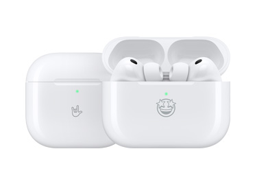 Un boîtier de charge d’AirPods Pro 3 avec une gravure