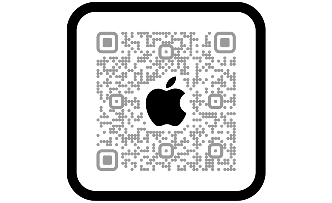 掃描行動條碼即可透過 Apple Store app 購物。