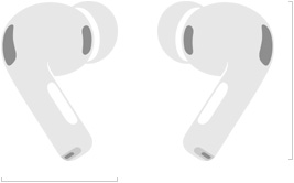 AirPods Pro 3 的圖像，展示左右兩邊的無線耳筒、矽膠耳塞、消噪咪高風，並以毫米和吋顯示高度和寬度
