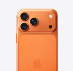 iPhone 17 Pro, back exterior, Cosmic Orange color, Pro Fusion camera system in plateau at top