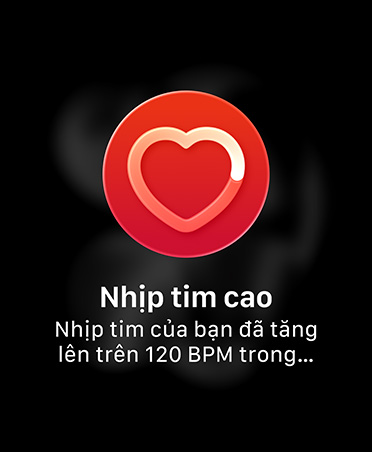 Ứng dụng ECG, trái tim màu đỏ, lời nhắc giữ ngón tay trên núm xoay Digital Crown để bắt đầu đọc ECG
