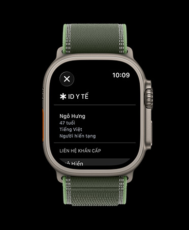 Apple Watch Ultra 3, màu tự nhiên, vỏ titan, màn hình ID Y Tế