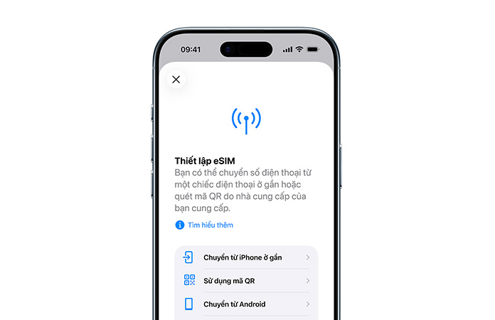 iPhone Air, front exterior, using the Set Up Cellular feature to easily transfer a phone number with eSIM
